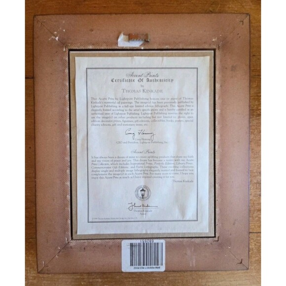 Thomas Kinkade "A Perfect  Red Rose" 10" x 12" Framed Signed Authenticity - Picture 8 of 11